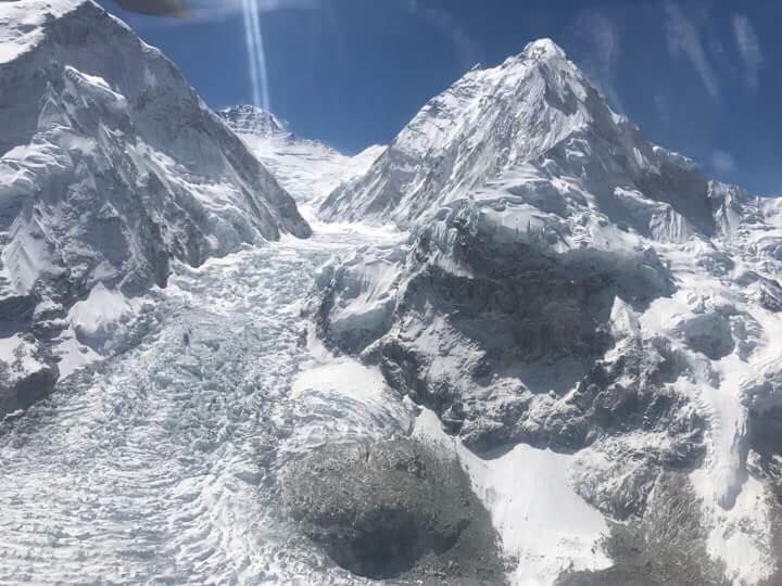 Everest Base Camp helicopter view