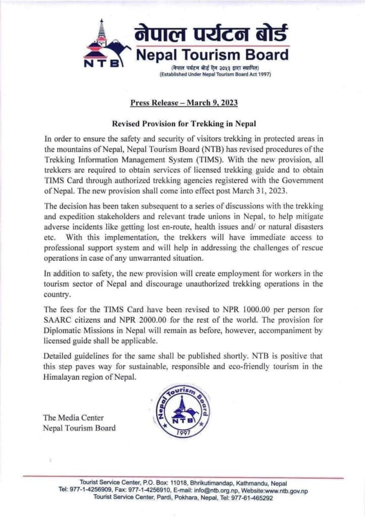 Licensed Guide Compulsory to Trek in Nepal